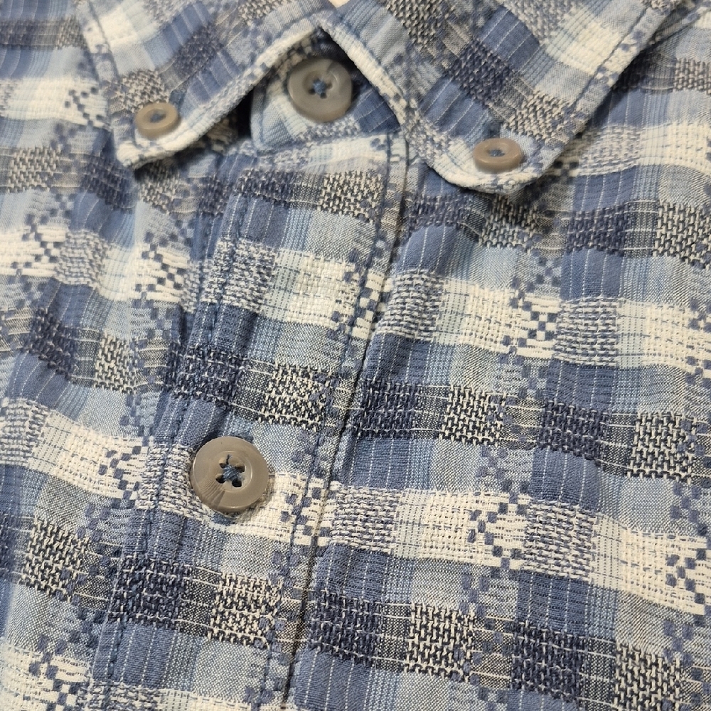 Tommy Bahama XXL Blue and White Casual Button Down Short Sleeve Shirt - Picture 11 of 15
